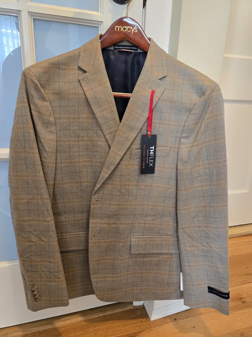 Tommy Hilfiger Men's Tan Plaid Blazer - The Flex